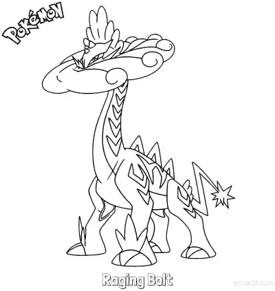 Free printable Raging Bolt Coloring Page - Free Printable Pokemon Coloring Sheets coloring page
